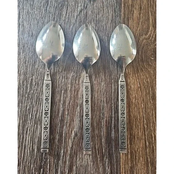 Gorham Hacienda 3 Tablespoons Vintage Stainless Steel Flatware Black Accents - Picture 3 of 5